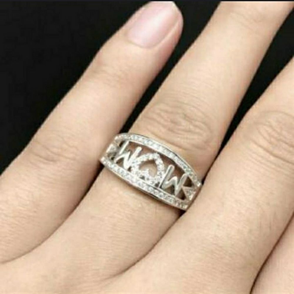 Silver rhinestone MOM Ring - Picture 2 of 5